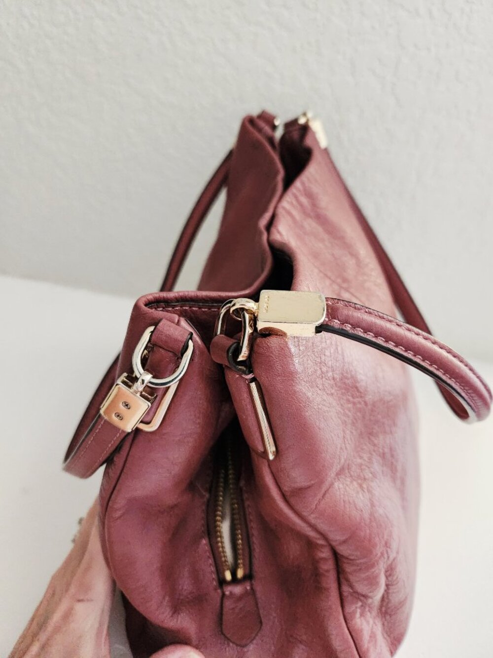 Coach Phoebe Mauve/Purple Leather Shoulder Bag Purse - Picture 11 of 14